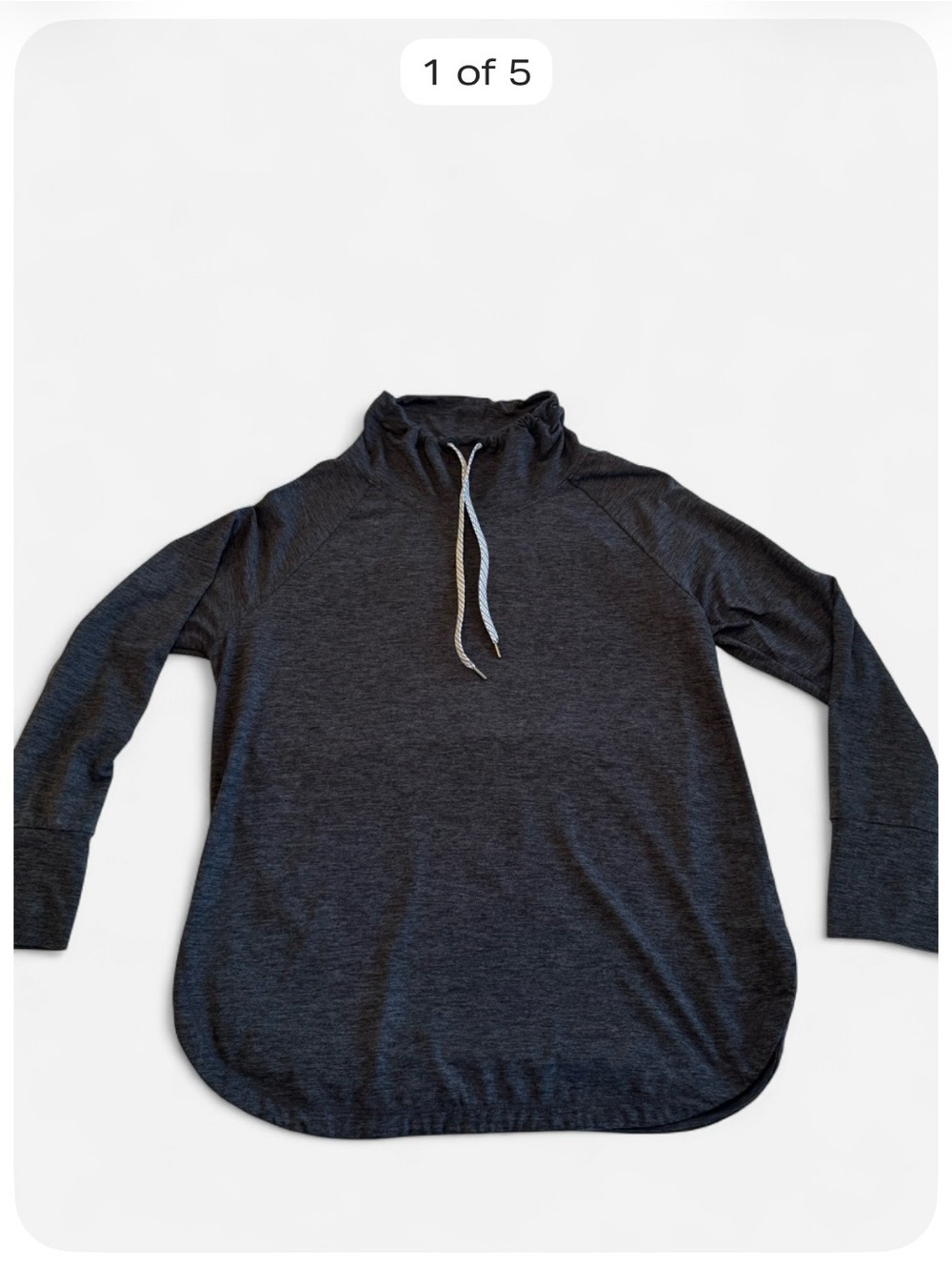 Member’s Mark Women’s XL Funnel Neck Pullover Charcoal Gray Thumbholes